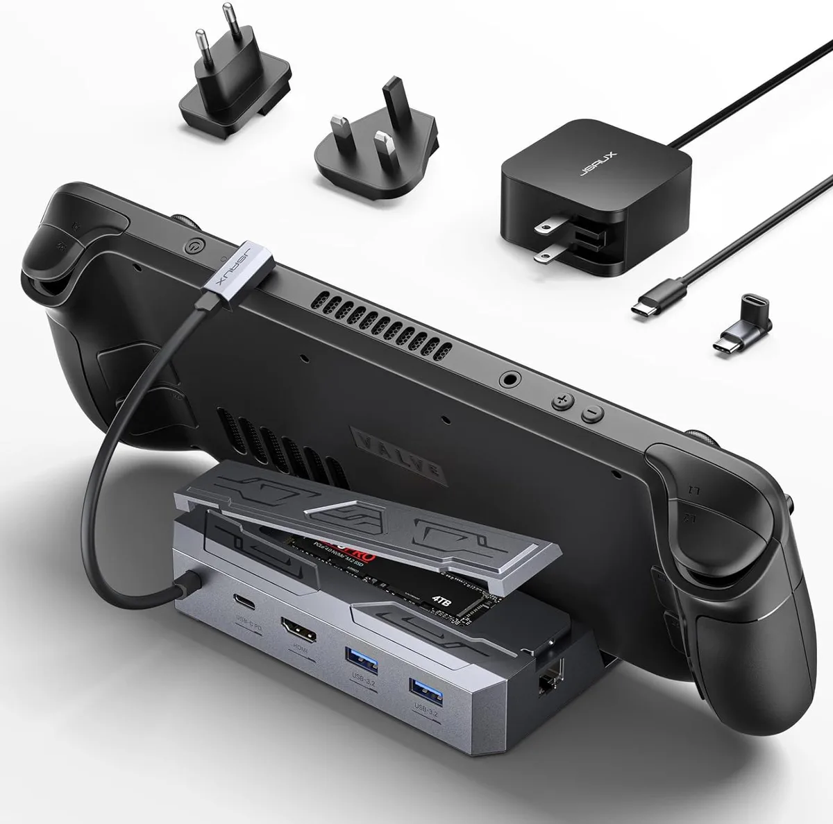 BFKK BFKK M.2 Docking Station 6-in-1 Steam Deck 65W PD HDMI 2.0 4K@60Hz Ethernet Dual USB-A 3.2 USB-C — product photo