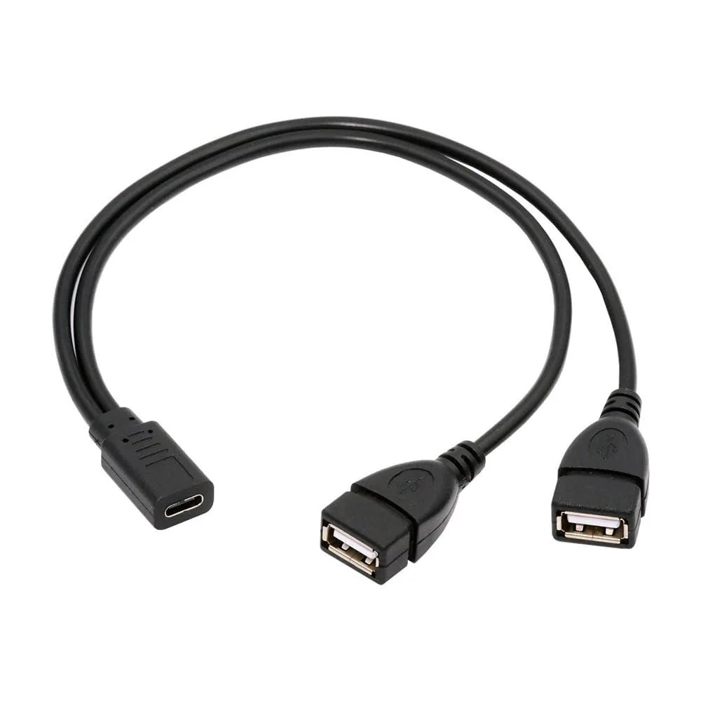 Fervit Fervit USB-C Female DC 5V to Dual USB 2.0 Type-A Splitter Cable 30cm — product photo