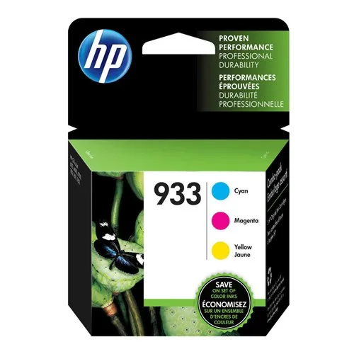 HP HP N9H56FN#140 933 3-pack Cyan Magenta Yellow 330 pages ink cartridges (genuine brands) — product photo