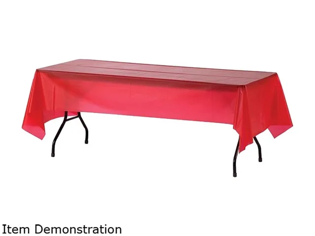 Genuine Joe Genuine Joe 10326CT Red Plastic Rectangular Table Cover 108x54 cleaning — product photo