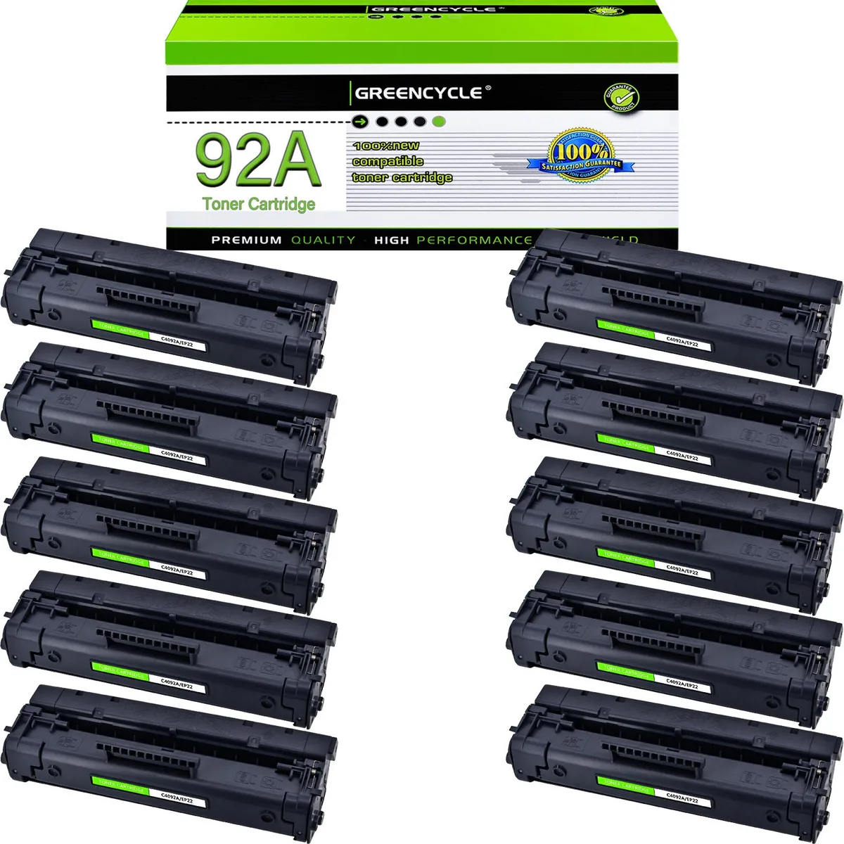 GREENCYCLE GREENCYCLE 92A Black Toner Cartridge 10 Pack — product photo