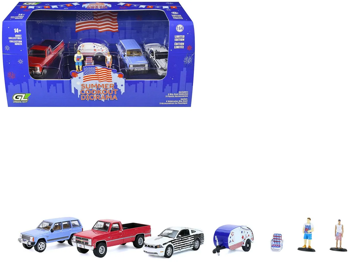 GREENLIGHT GREENLIGHT Summer Cookout Diorama 1/64 Diecast 7-Piece Set — product photo