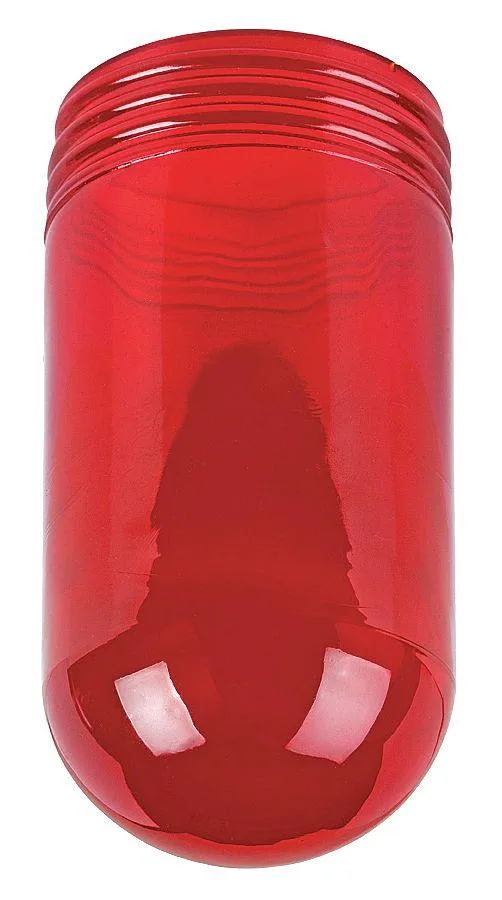 Red glass globe light kit, spherical with metal base