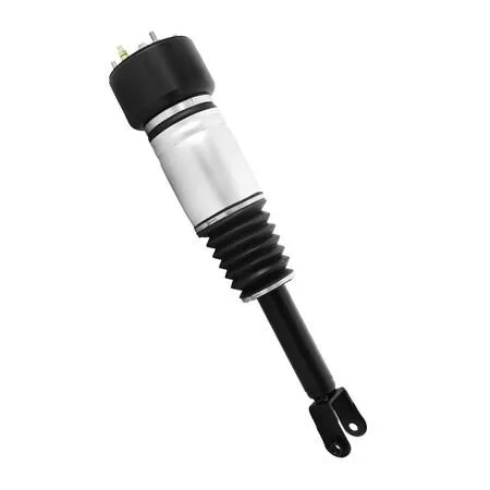 Unity 28-111700 front electronic air strut assembly, silver metal cylinder with black housing and electrical connector