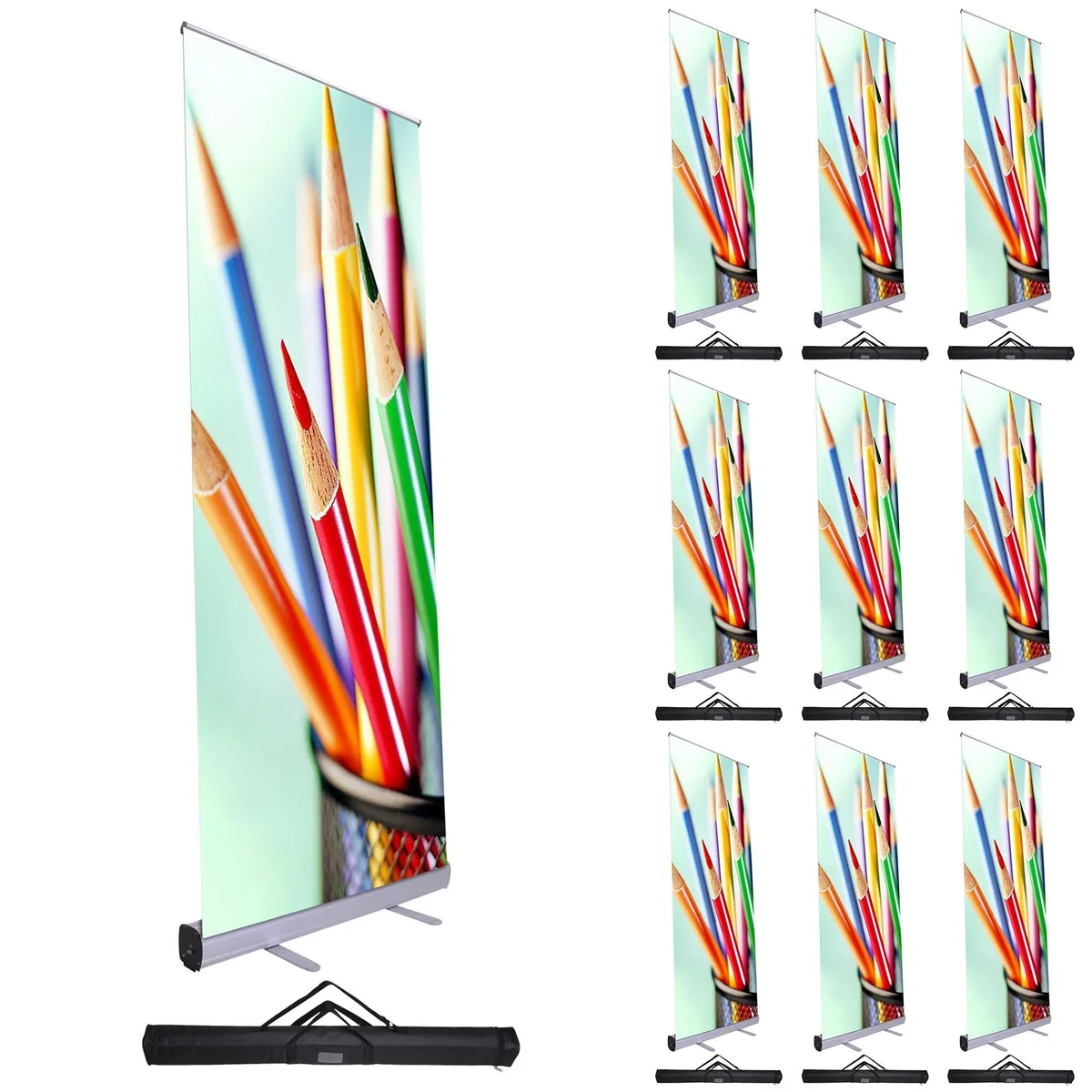 Yescom USA, Inc. Yescom USA, Inc. 35BNS001-3379x10 Retractable Rollup Banner Stand 33"x79" 10pcs — product photo