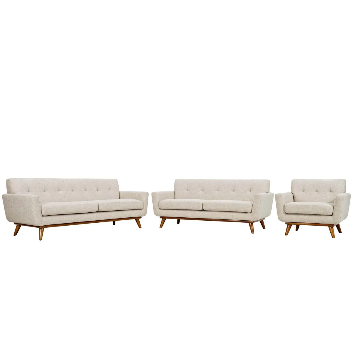 Modway Furniture Modway Furniture Engage Sofa Loveseat Armchair Set 3 Beige Decorative Shelving — product photo