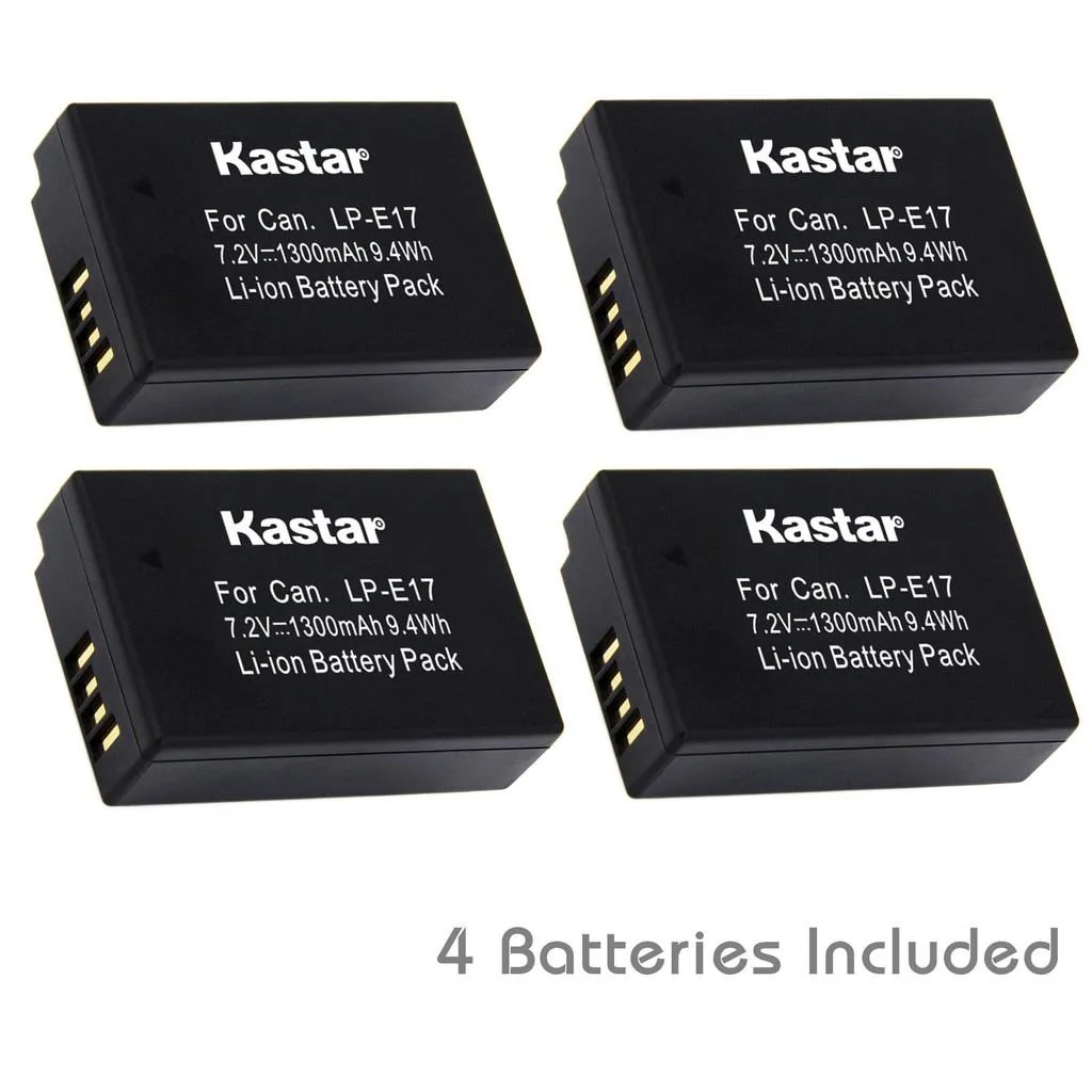 Kastar Kastar LP-E17 camera battery 4-pack 9.4 Wh — product photo