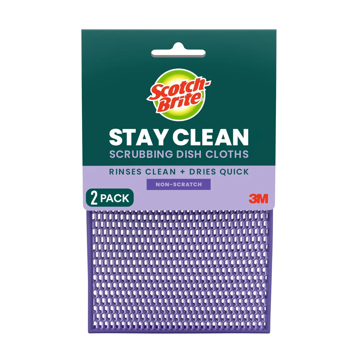 Scotch-Brite Stay Clean Scrubbing Dish Cloths 2 Pack — product photo
