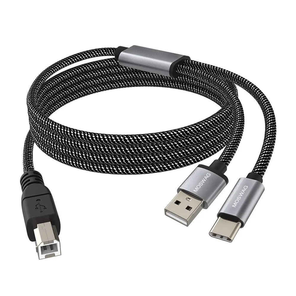 MOSWAG MOSWAG USB-C & USB-A to MIDI Printer Cable 6.6FT — product photo