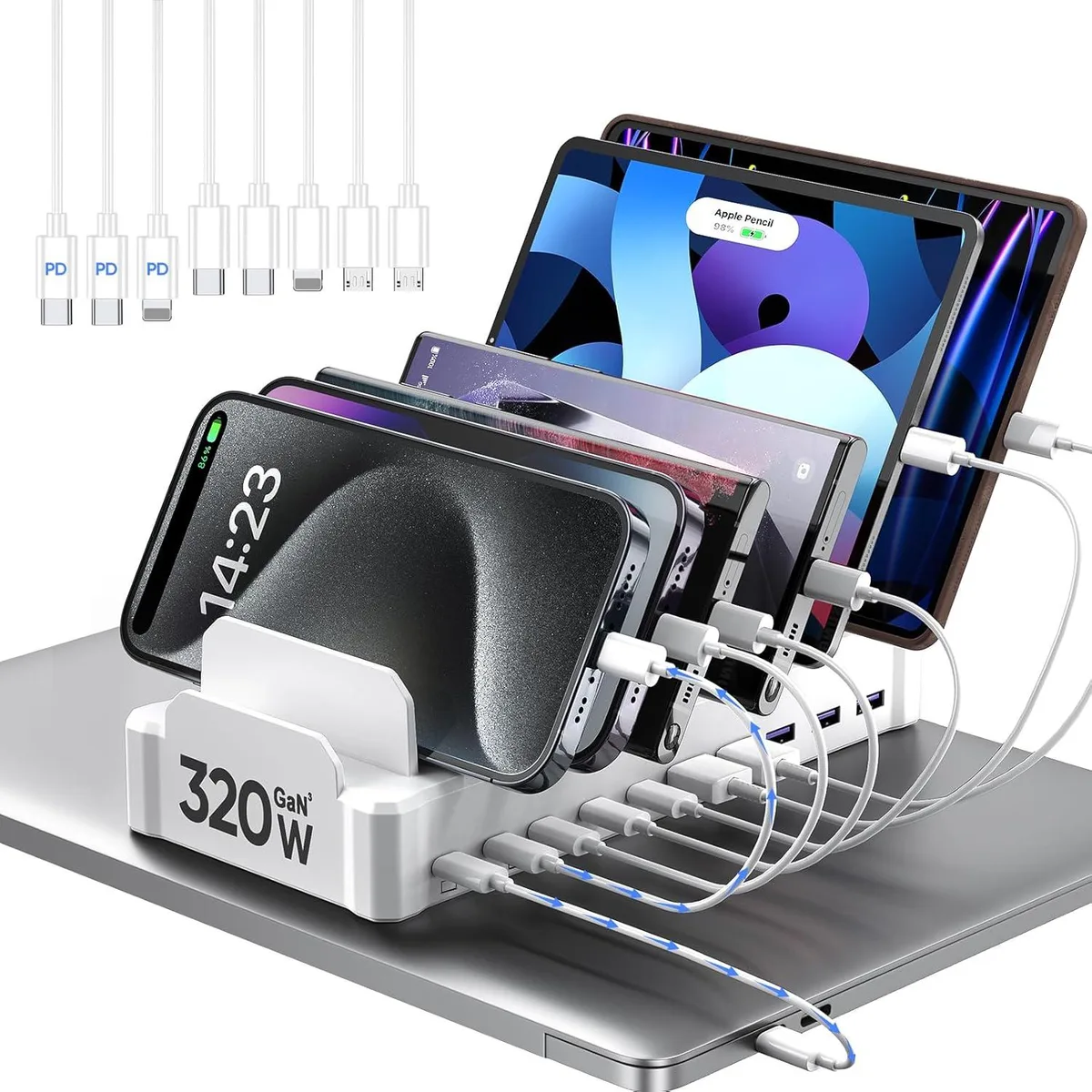 BFKK BFKK 320W 10-Port USB-C Charging Station White — product photo