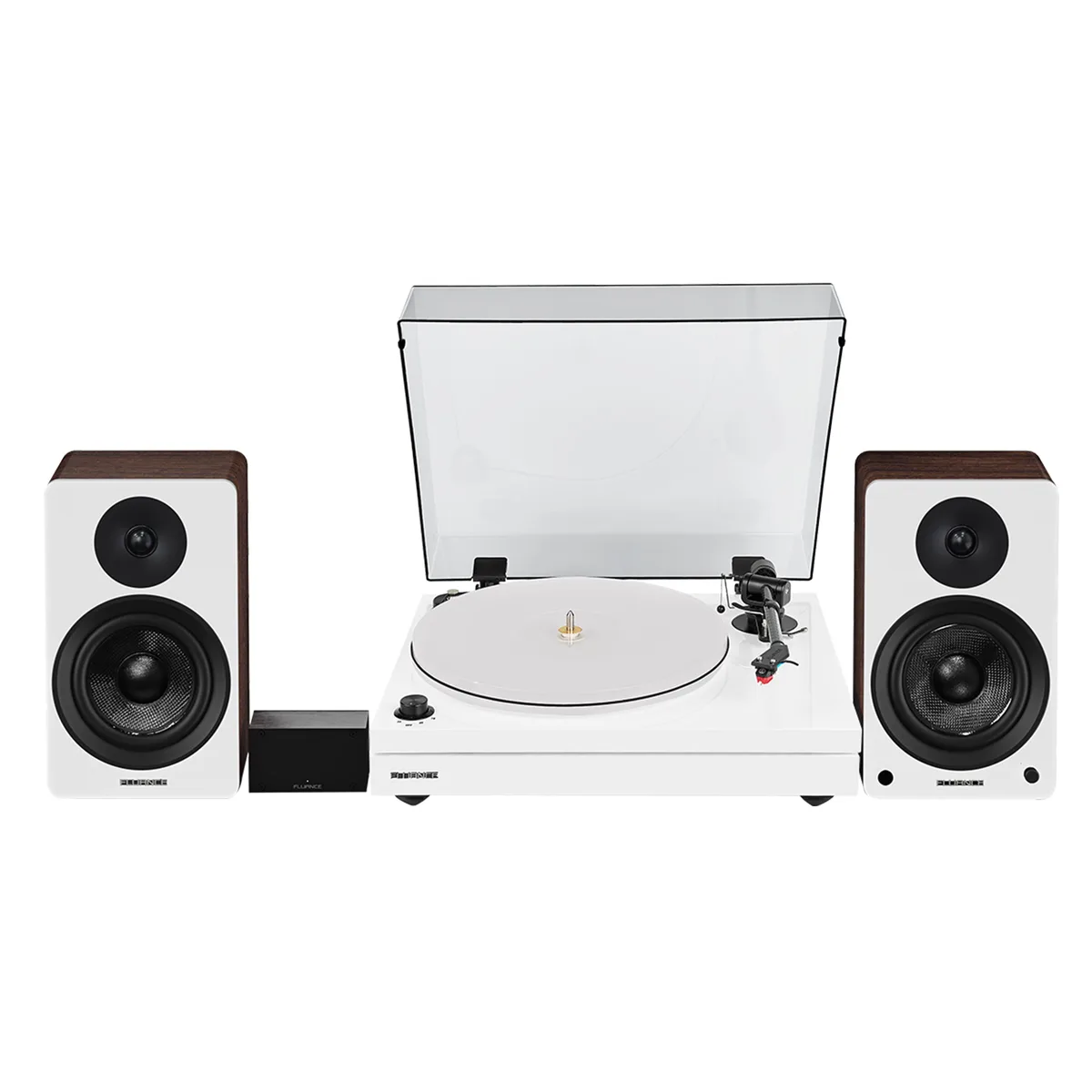Fluance Fluance RT87 turntable, Ai41 speakers, PA10 preamp, Piano White, White Walnut — product photo