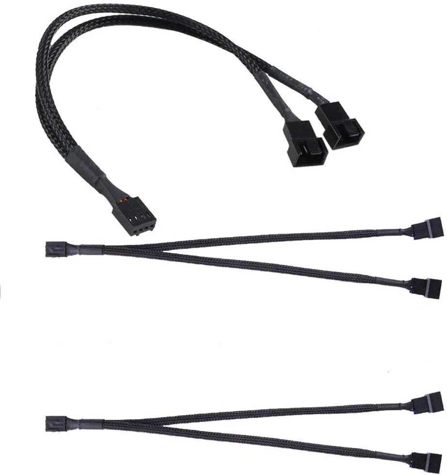 TeKit TeKit 2-Pack 4-Pin PWM Fan Splitter Cable 25cm Black &amp; Blue — product photo