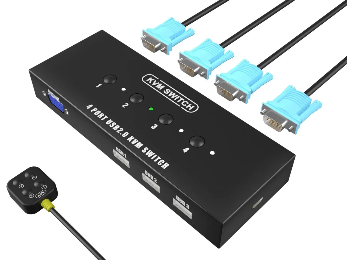  TRENDnet 401UK 4-Port VGA KVM Switch 1080p Desktop Controller — product photo