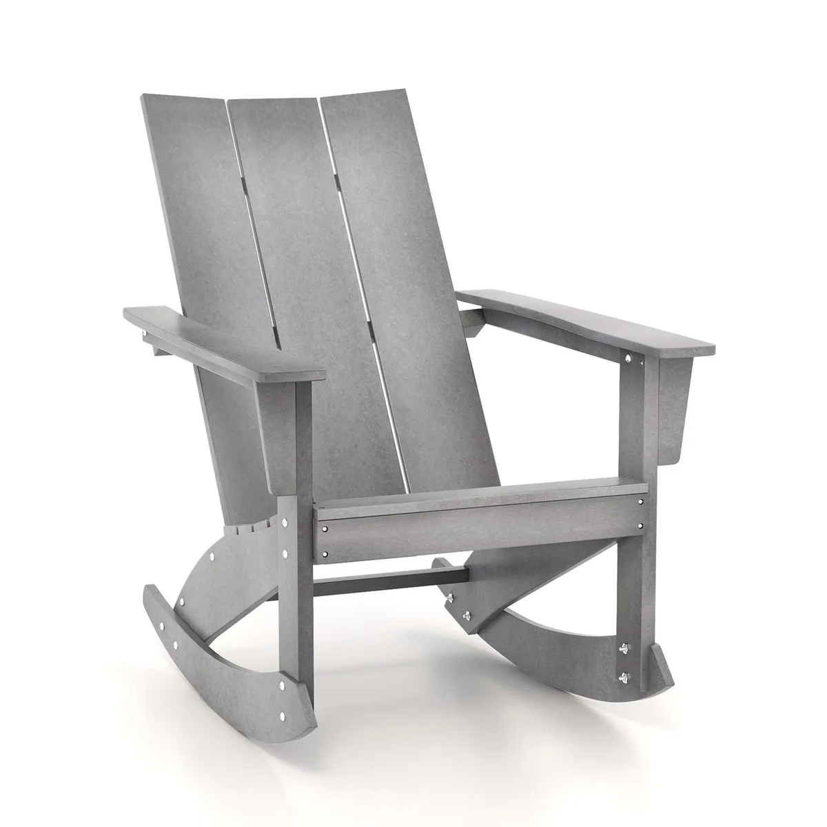 SlickBlue SlickBlue Adirondack Rocking Chair Grey HDPE 36.5" x 22" x 35.5 — product photo