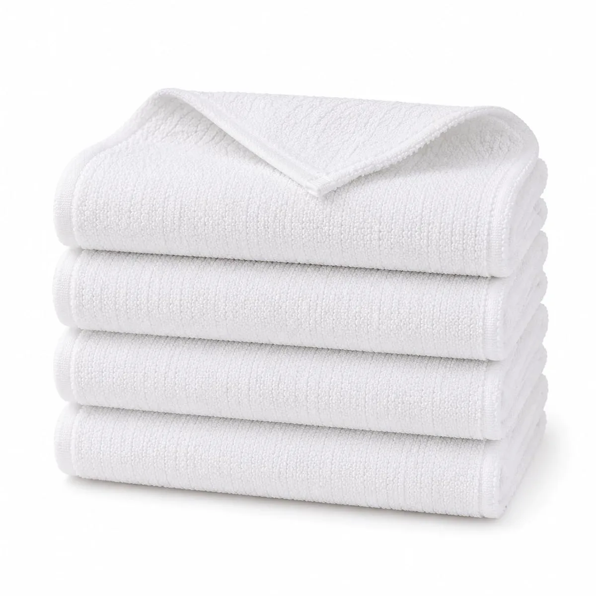  Lunoku 100% Cotton Wash Cloths 4 Pack 13 inch White — product photo
