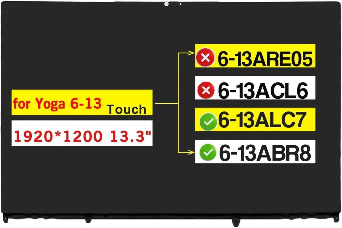 NUOLAISUN NUOLAISUN 13.3" FHD+ Touch Screen 1920x1200 for Lenovo Yoga 6 82UD 83B2 5D10S39763/64/65 — product photo