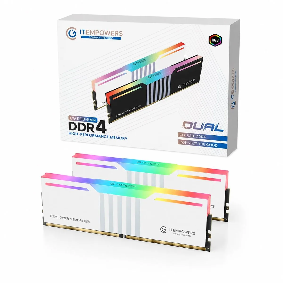 ITEMPOWERS ITEMPOWERS IPRGB02DR41632WHT 32GB DDR4 3200MHz RGB Desktop RAM White — product photo