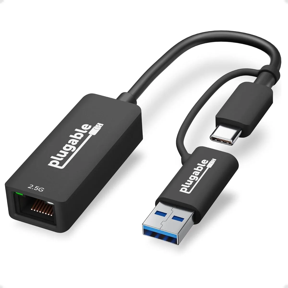 GCROWN GCROWN USB 2.5Gbps Ethernet Adapter 2-in-1 Cable — product photo
