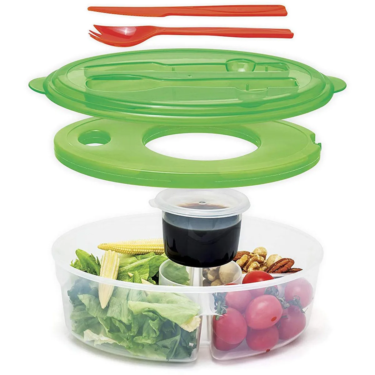 Altatac Altatac 6-Piece BPA-Free 4-Compartment Food Storage Container - Green — product photo