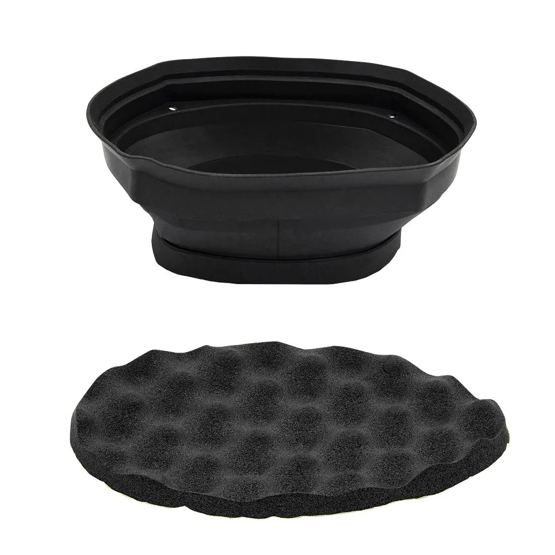 Bulk pack of ten silicone speaker baffles with egg-wave foam, foldable rings for 6×9 inch openings