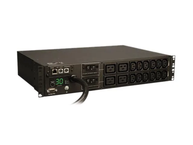 Tripp Lite Tripp Lite PDUMNH30HV 2U Monitored PDU 208/240V 30A 12 C13 4 C19 L6-30P 12ft — product photo