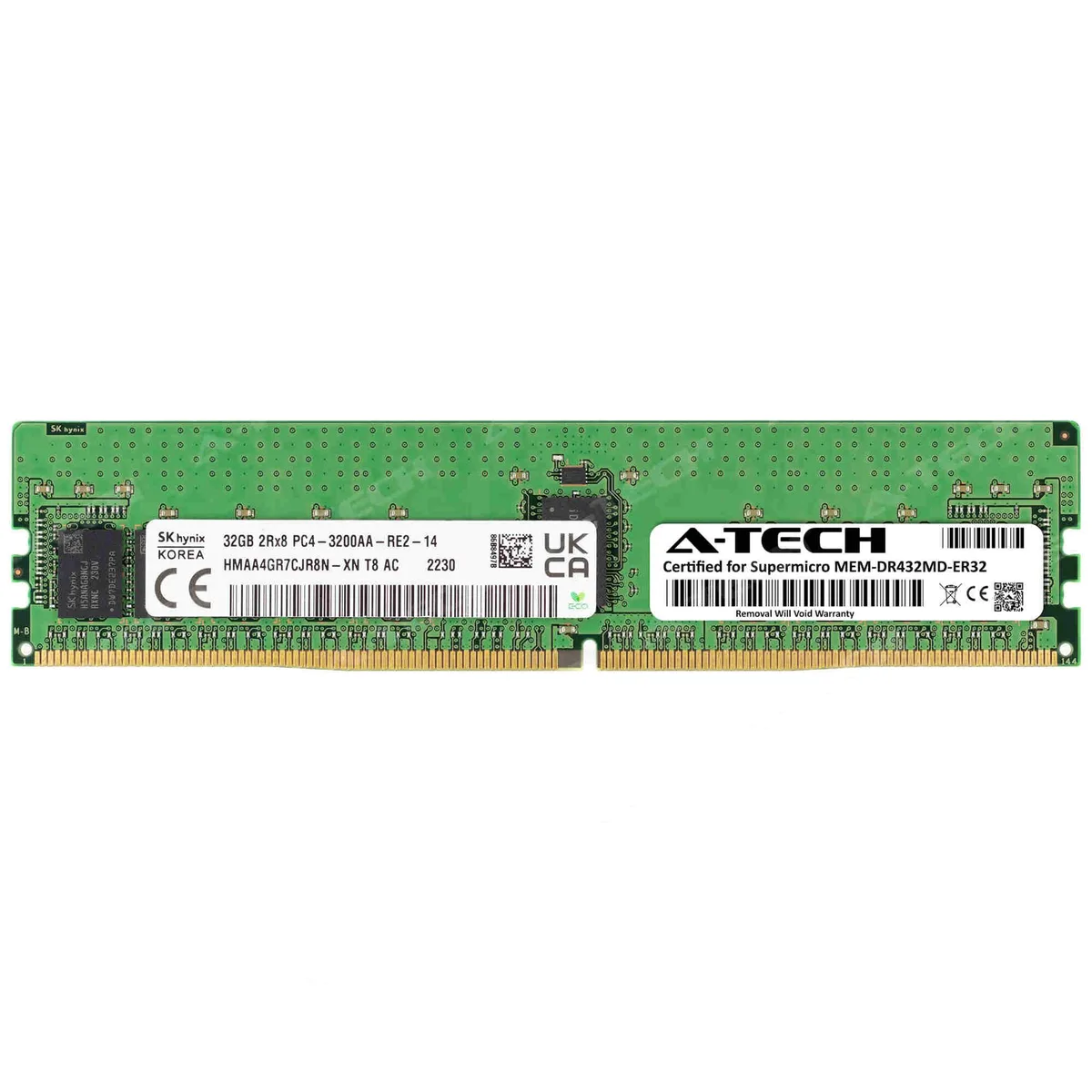 A-Tech A-Tech Supermicro Certified 32GB DDR4 3200 ECC RDIMM 2Rx8 MEM-DR432MD-ER32 — product photo