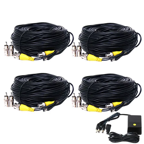 VideoSecu VideoSecu CBV54P 4-pack 50ft BNC video power cable 4CH supply — product photo