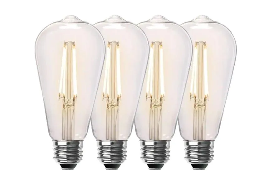 FEIT ELECTRIC FEIT ELECTRIC ST19 60W Equivalent Dimmable Clear Glass E26 800lm 2700K 4-Pack — product photo
