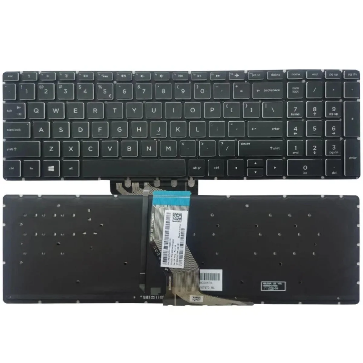  NA Laptop Keyboard US Backlit for Pavilion Power 15-CB 15-bq 15-bq100 — product photo