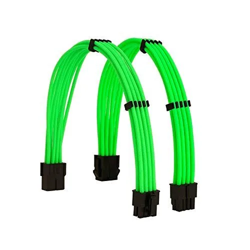 Vszerda Vszerda Sleeve Extension Cable Kit 18AWG EPS 8-Pin + PCI-E 8-Pin Green — product photo