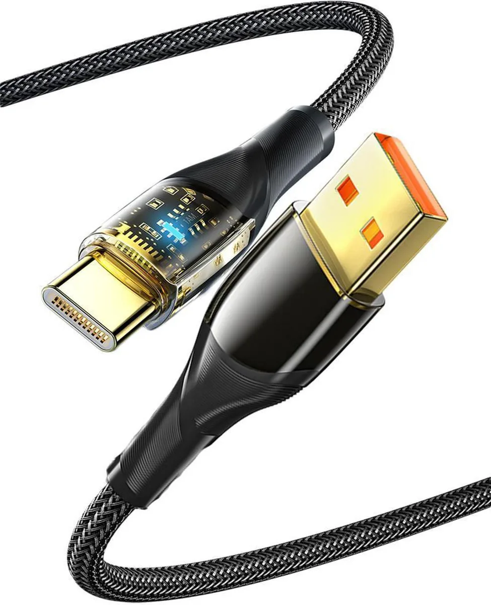 SMUGDESK SMUGDESK USB A to USB C Cable Transparent 3.3ft 100W 7A USB 2.0 2-Pack — product photo