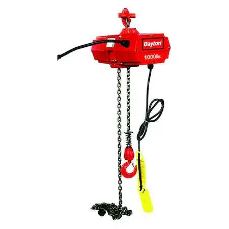 Dayton Dayton 2XY32 Electric Chain Hoist 1,000 lb 10 ft Hook Mounted No Trolley — product photo