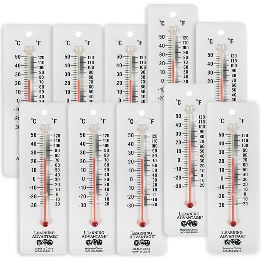 Learning Advantage Student Thermometers, Set of 10, Dual-Scale — product photo