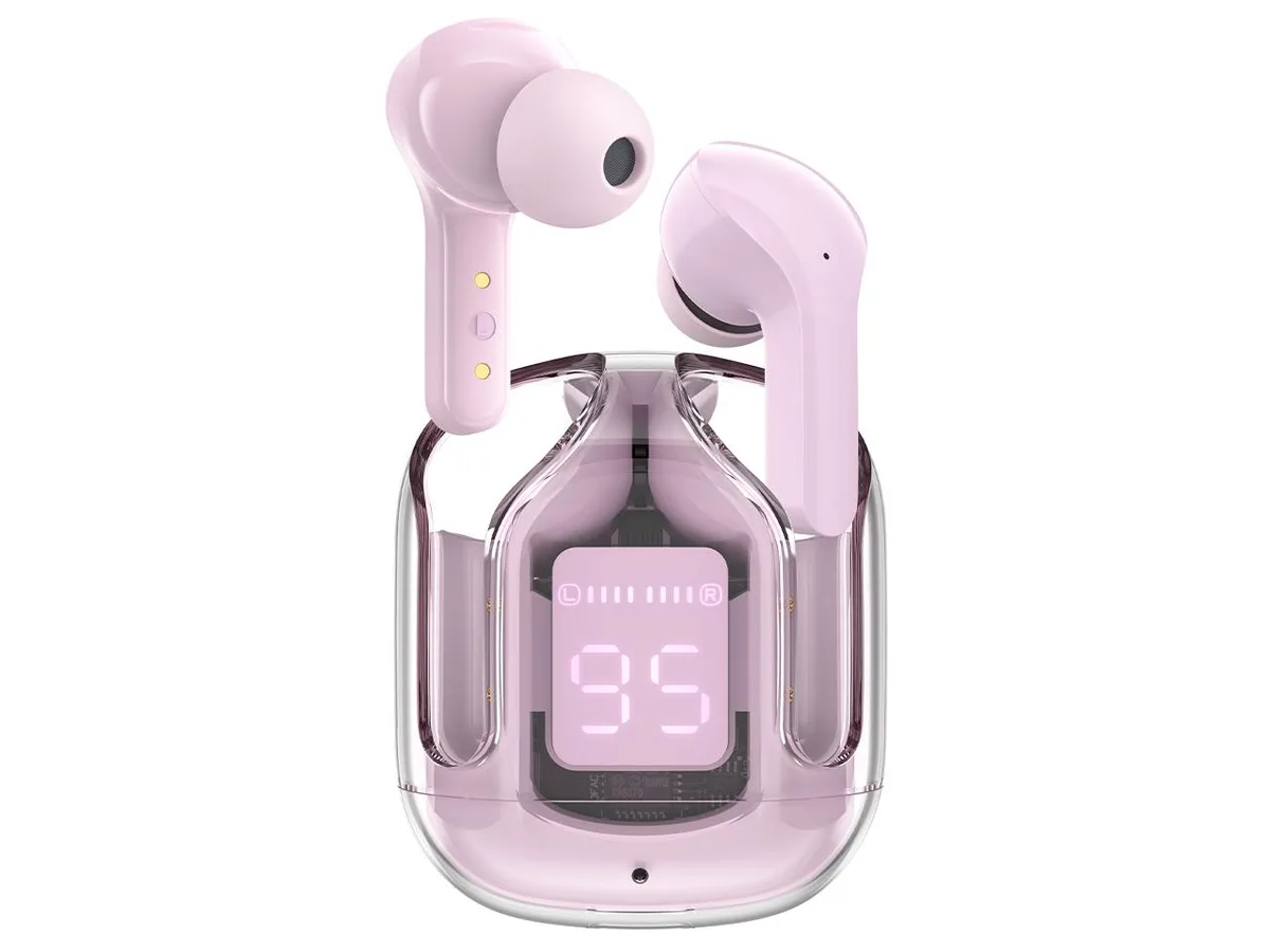 ACEFAST ACEFAST T6 ENC Translucent Earbuds Pink Bluetooth headset — product photo
