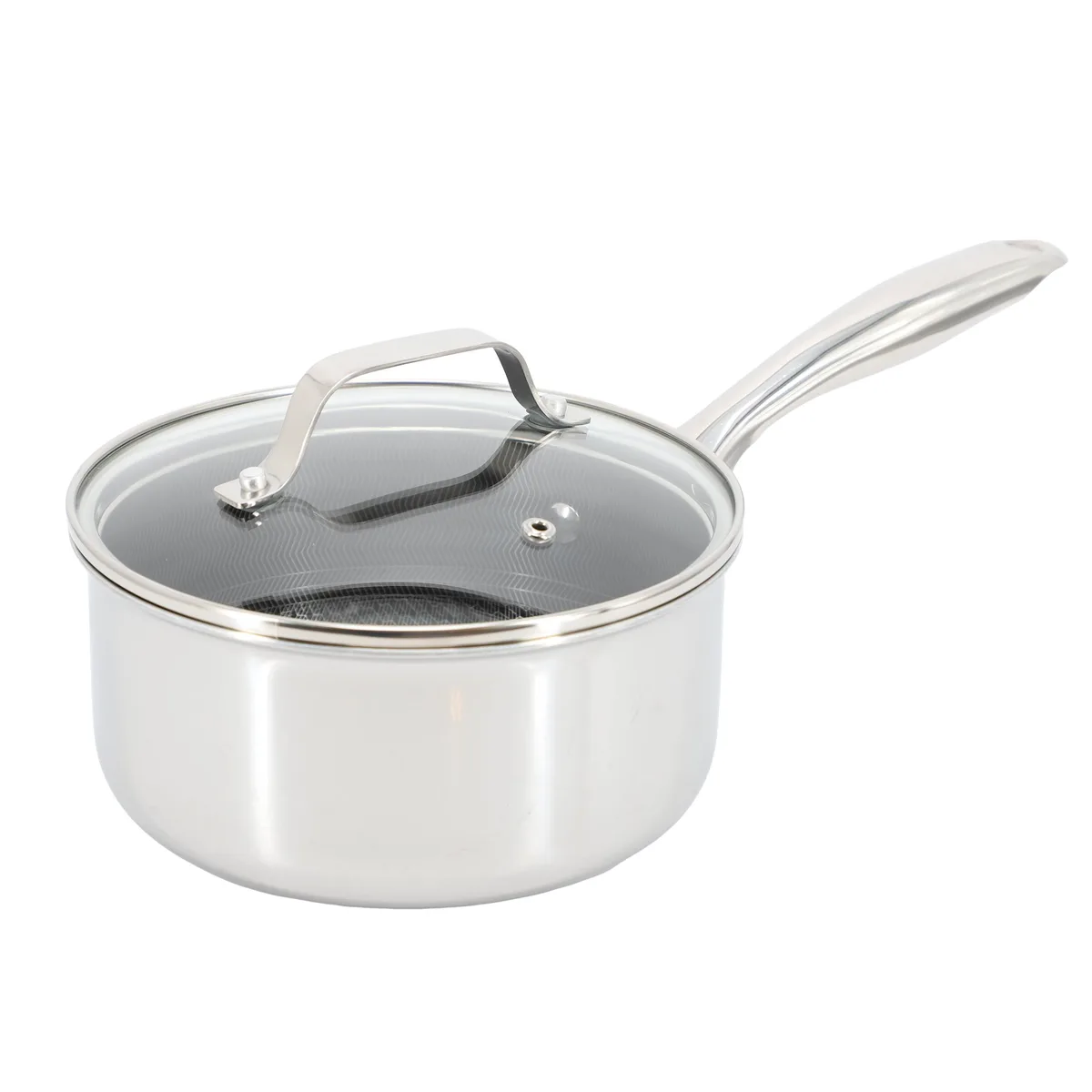 OSTER OSTER 510122101M 2.5 Quart Nonstick Triply Stainless Steel Saucepan with Honeycomb Design Silver — product photo