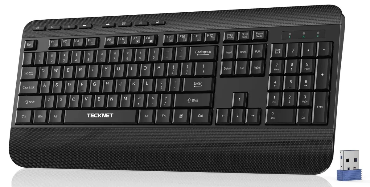  TECKNET 2.4GHz Wireless Ergonomic Keyboard with Wrist Rest — product photo