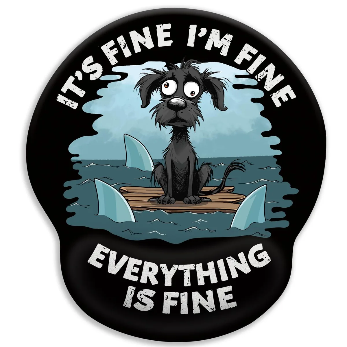 KEHIPI KEHIPI J-MOUA019 "Everything is Fine Dog" Mouse Pad 9.8 x 8.6 in 7mm — product photo