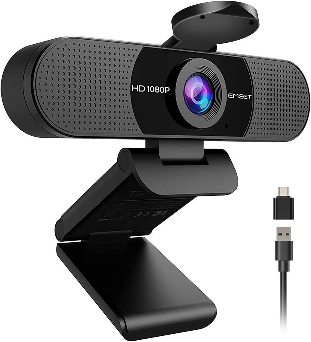  EMEET C960 2025 Version 1080p webcam, 90° FOV, dual mics, USB 2.0, black — product photo