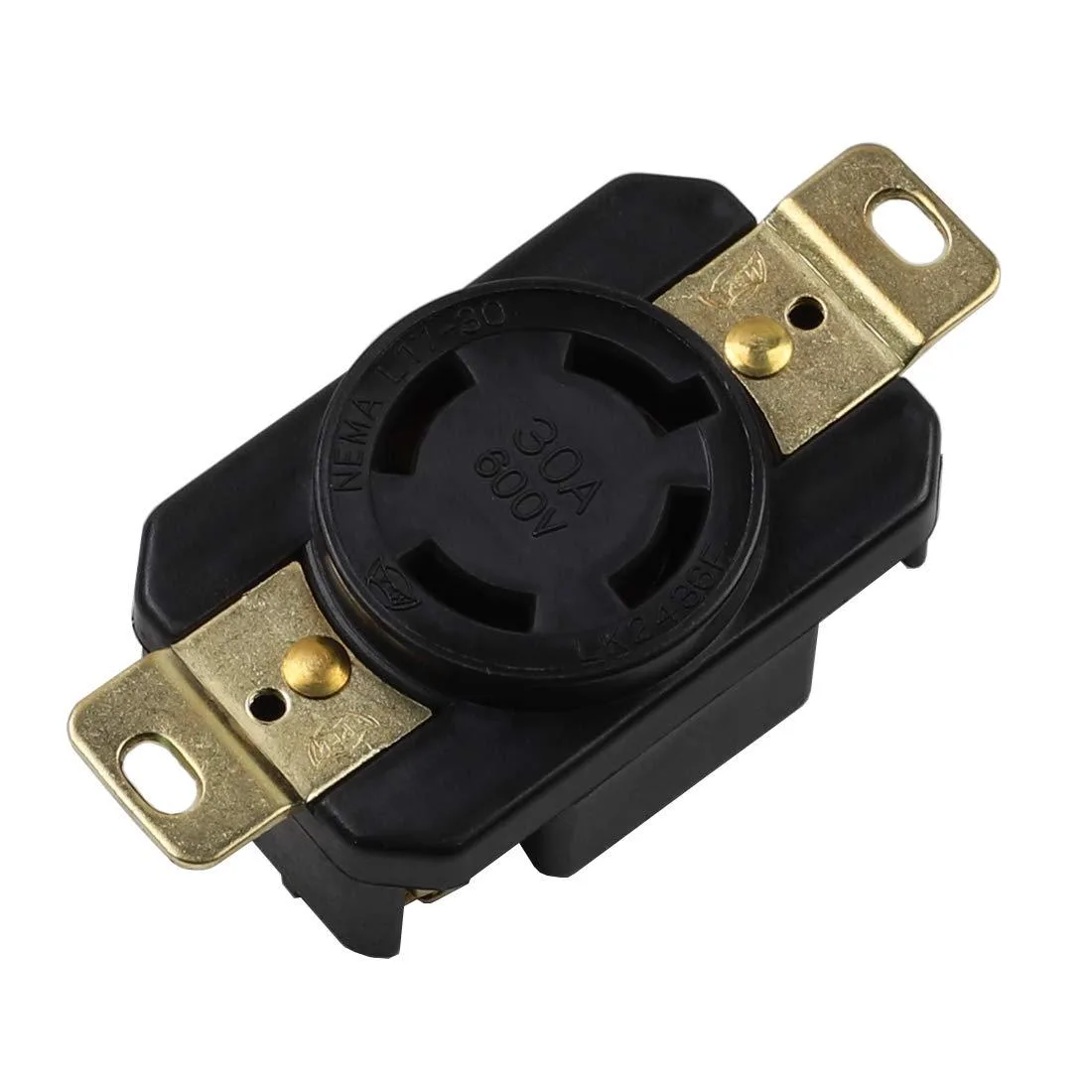 LORDWORLD LORDWORLD LK-2436F NEMA L17-30R 30A 600V 3P4W Locking Receptacle — product photo