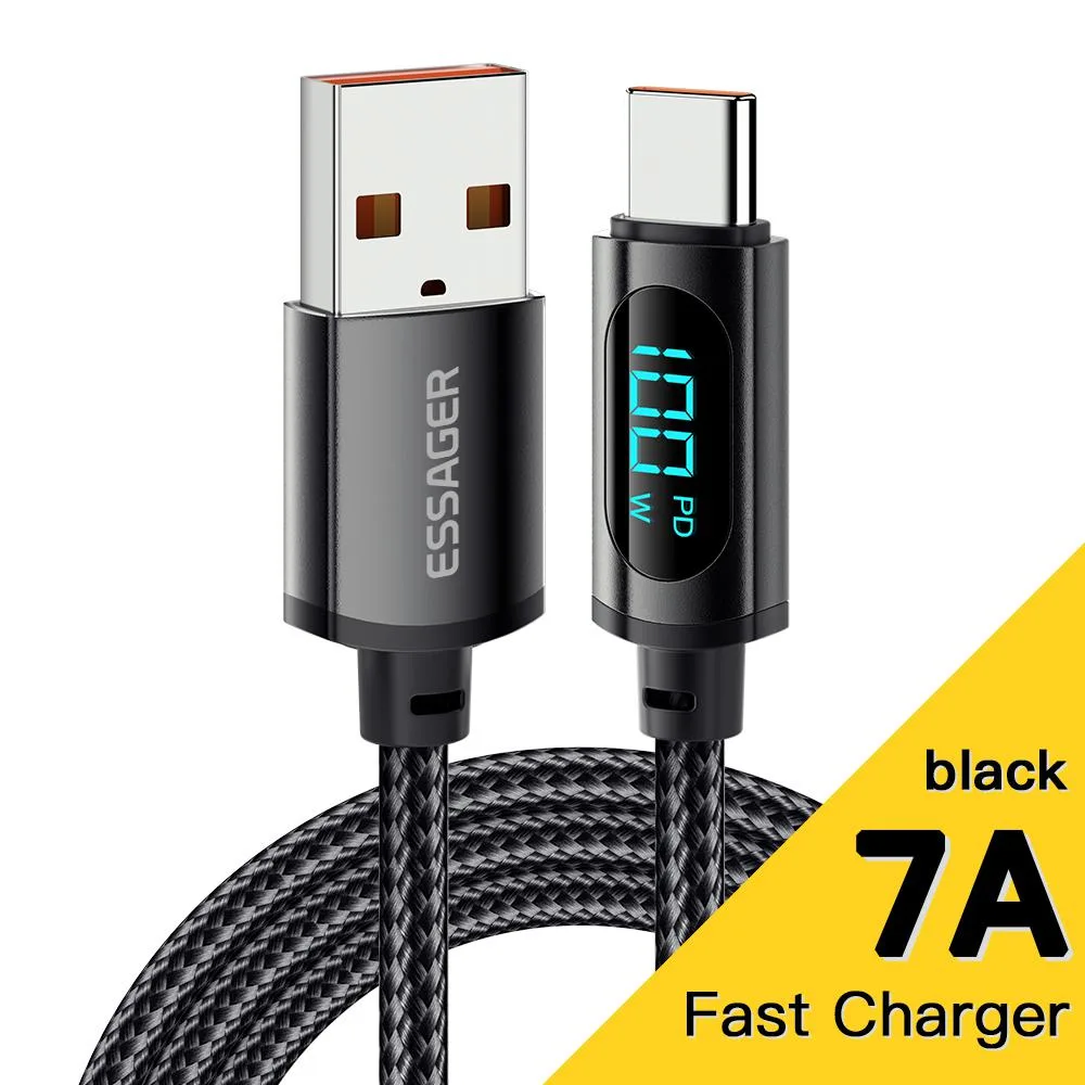 LUOM LUOM Essager XR USB-A to USB-C Cable 100W PD LED 3.3ft — product photo
