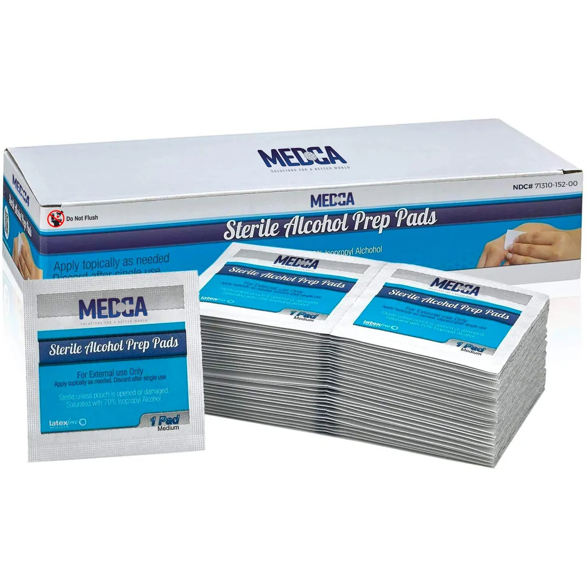 MEDca MEDca Alcohol Wipes 70% Isopropyl 2-Ply 500 Count — product photo