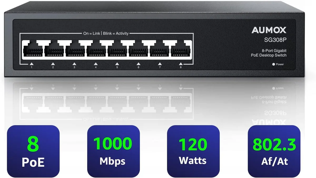 PISKEKAT PISKEKAT 8 Port Gigabit PoE Switch 120W — product photo