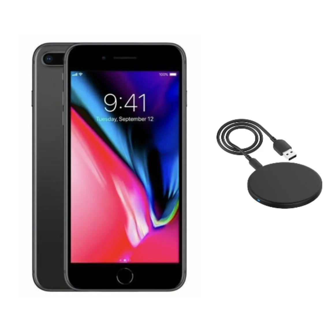 Apple Apple iPhone 8 Plus A1864 256GB Space Gray w/ Wireless Charger cell phones - unlocked — product photo