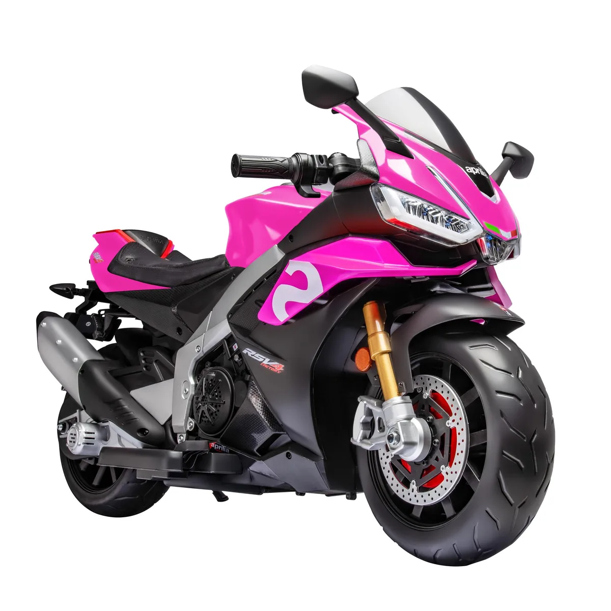 TCARAIWEN TCARAIWEN Aprilia Licensed 24V Kids Electric Motorcycle Pink — product photo