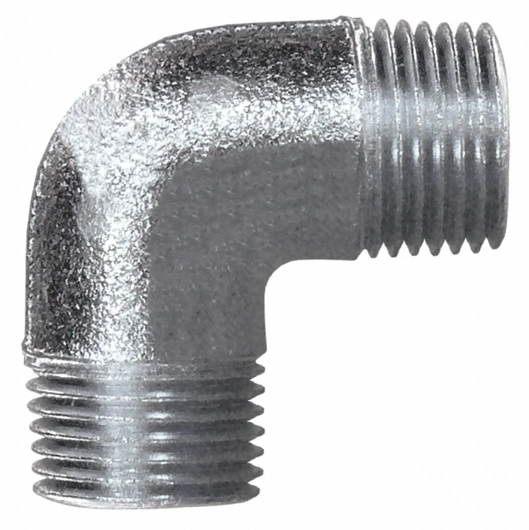 Aluminium 90-degree threaded conduit elbow, plain finish