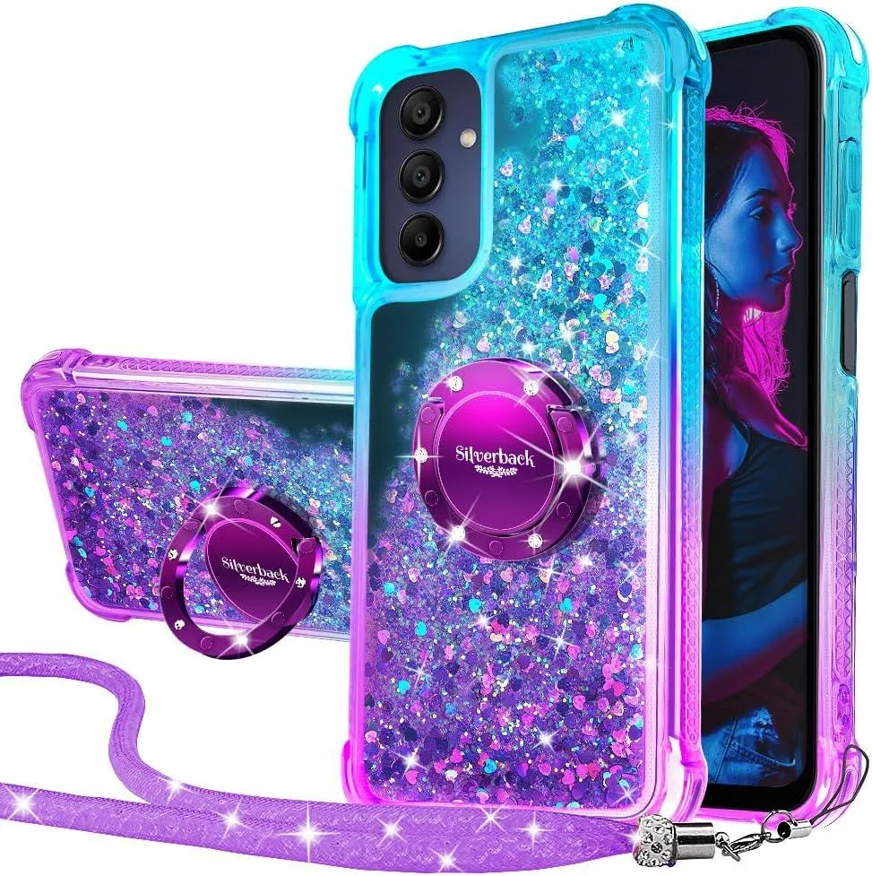 TAURKENAM TAURKENAM Galaxy A15 5G Glitter Case with 360 Ring Kickstand Purple — product photo