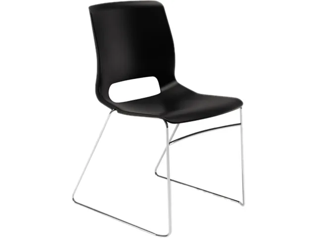 HON HON MS101ON Motivate Stacking Chair Onyx Chrome 4/CT — product photo