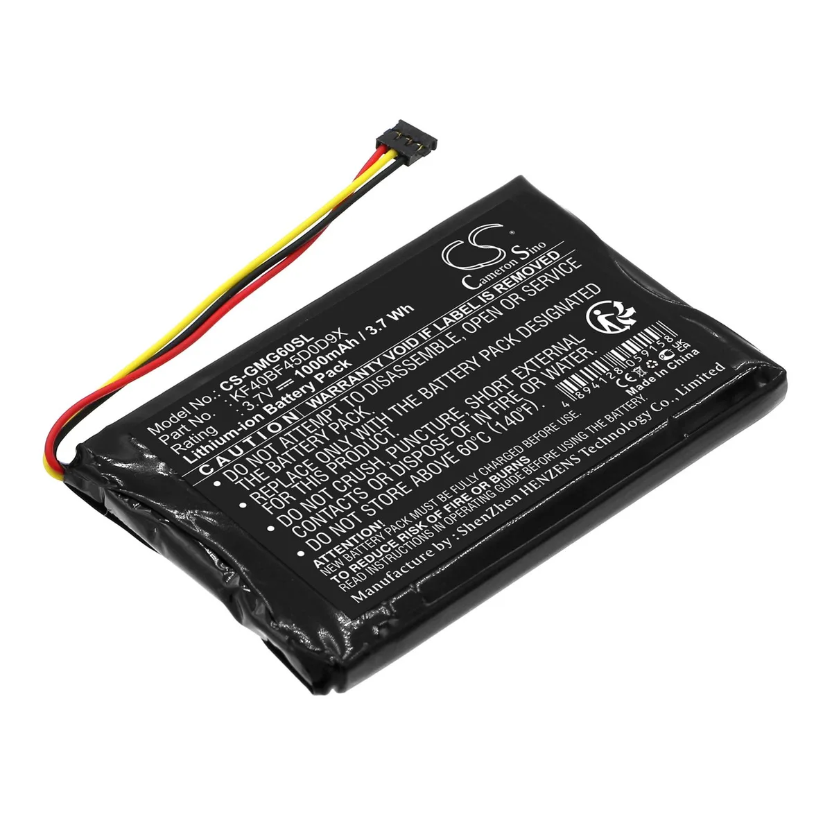 Estry Estry standard battery 1000mAh 3.7V for Garmin Approach G6 KF40BF45D0D9X — product photo