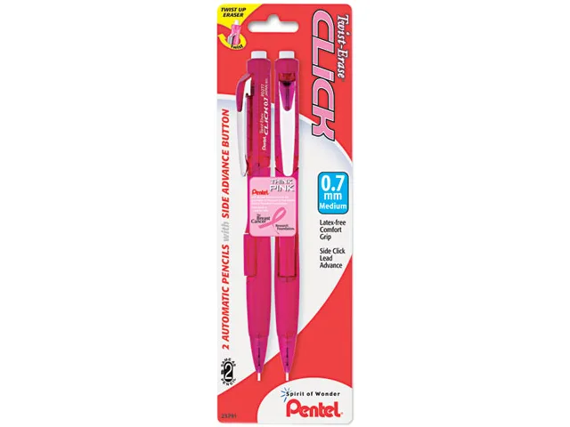 Pentel of America, Ltd. Pentel of America, Ltd. PD277TBP2PBC 0.7 mm mechanical pencil, pink, 2 pack — product photo
