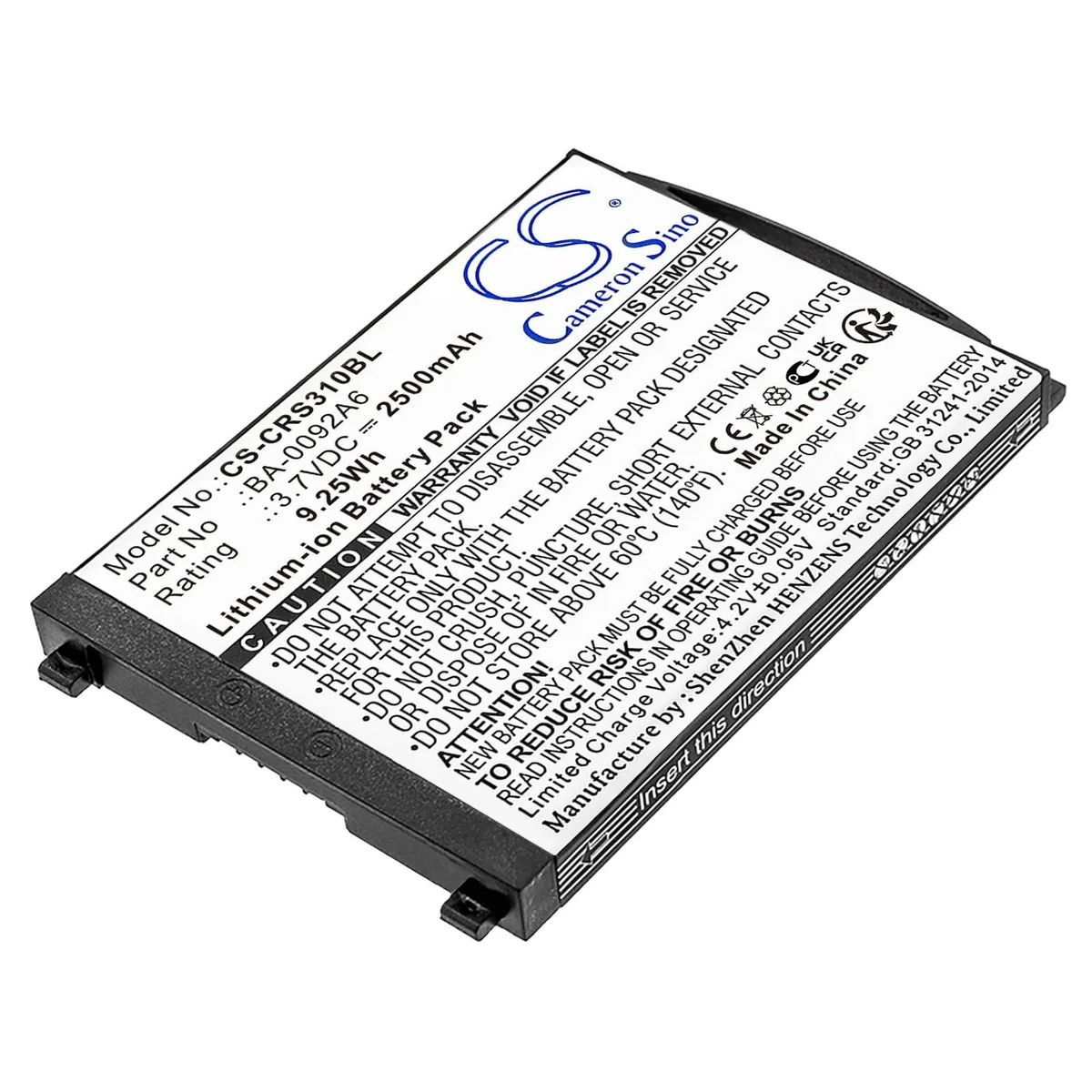  Cameron Sino Battery for CipherLAB RS31 BA-0092A6 2500mAh 3.7V — product photo